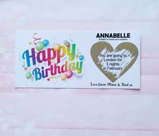 Personalised Birthday Gift Surprise Reveal Heart Scratch Card