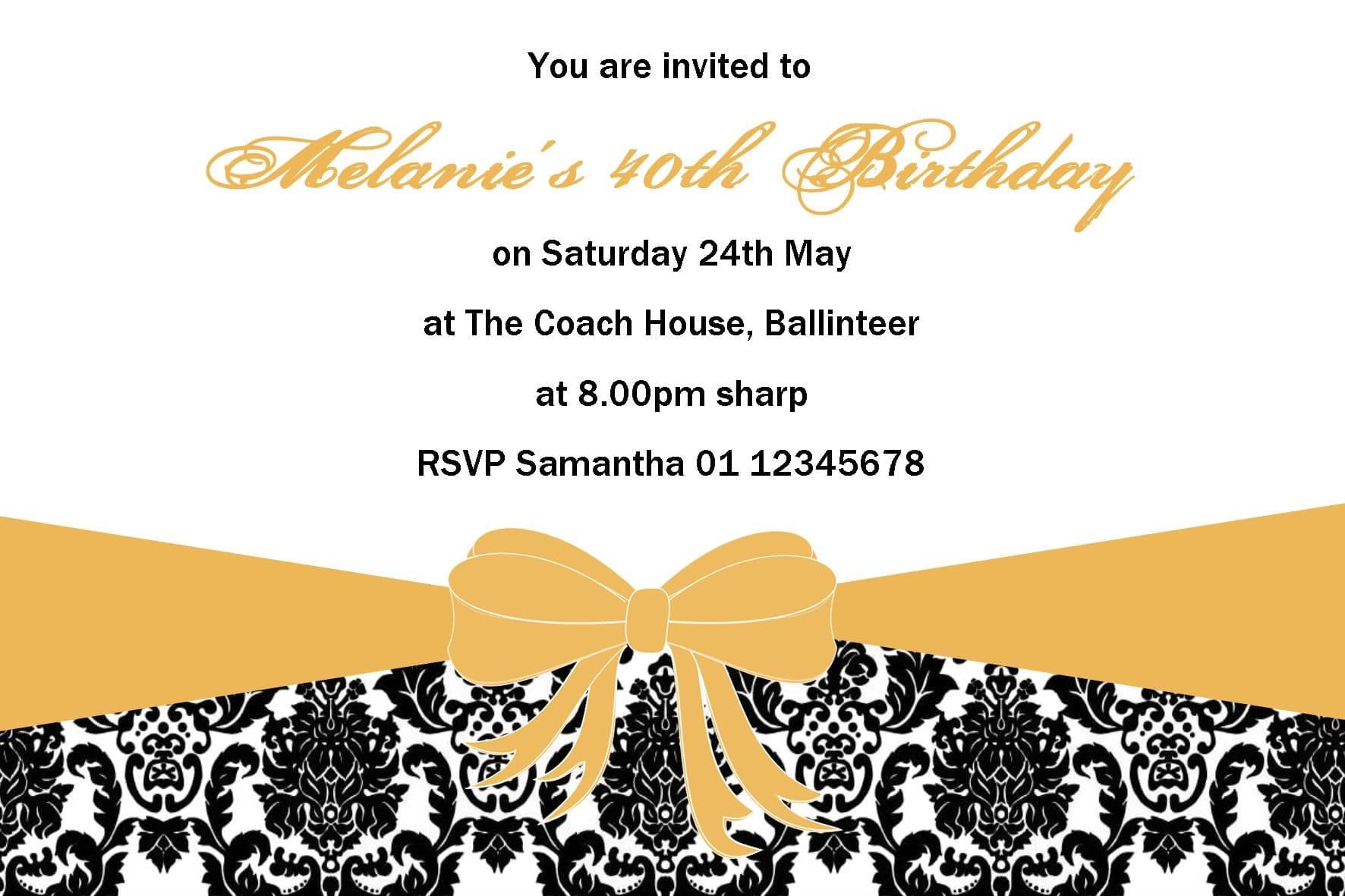Personalised Birthday Invitation Design 2