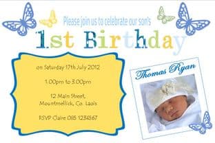 Personalised Birthday Photo Invitation - Boy Design 11