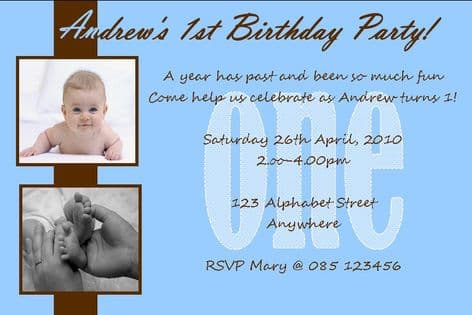 Personalised Birthday Photo Invitation - Boy Design 2