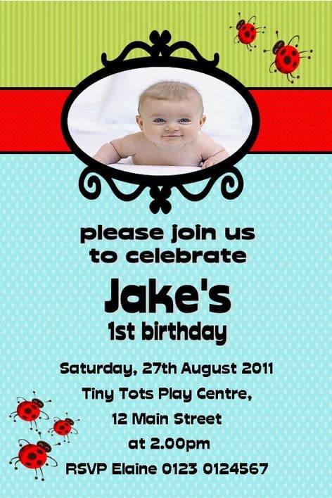Personalised Birthday Photo Invitations - Boy Design 10