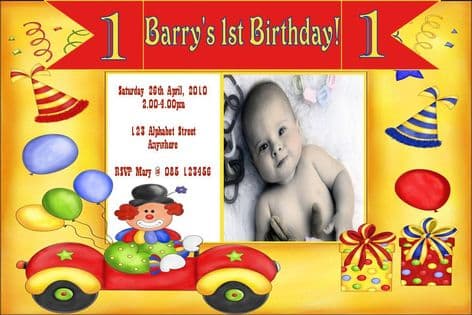 Personalised Birthday Photo Invitations - Boy Design 6