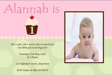 Personalised Birthday Photo Invitations - Girl Design 11