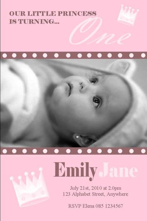 Personalised Birthday Photo Invitations - Girl Design 13