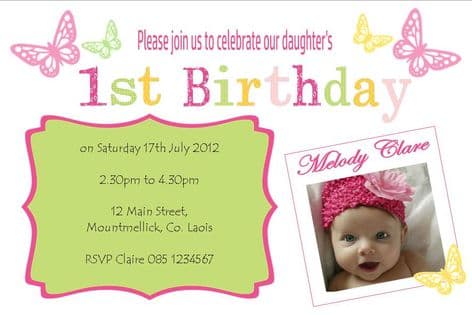 Personalised Birthday Photo Invitations - Girl Design 16