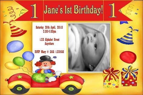 Personalised Birthday Photo Invitations - Girl Design 6