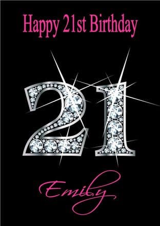 Personalised Bling Number Birthday Card