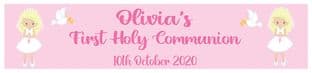 Personalised Blonde Hair Girl Communion Banner 2