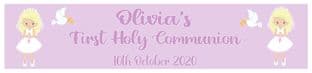 Personalised Blonde Hair Girl Communion Banner 3