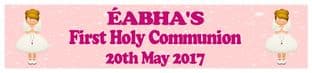 Personalised Blonde Hair Girl Communion Banner