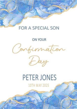 Personalised Blue Agate Confirmation Card