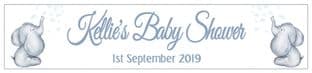 Personalised Blue Baby Elephant Baby Shower Banner