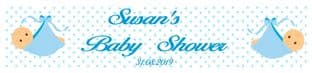 Personalised Blue Baby in Blanket Baby Shower Banner