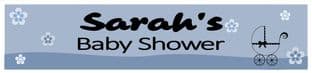Personalised Blue Baby Shower Banner Design 1