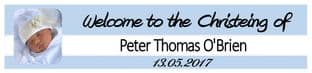 Personalised Blue Christening Banner Design 6