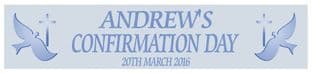 Personalised Blue Dove & Cross Banner