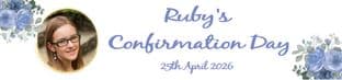 Personalised Blue Floral Photo Confirmation Banner