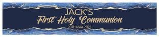 Personalised Blue & Gold Communion Banner