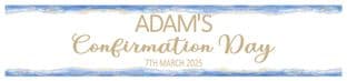 Personalised Blue Gold on White Confirmation Banner
