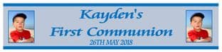 Personalised Blue Photo First Communion Banner Design 2