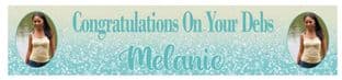 Personalised Blue Sparkle Photo Debs Banner
