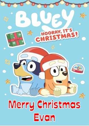 Personalised Bluey Christmas Card