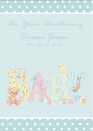 Personalised Boy Christening Card Design 2