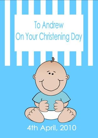 Personalised Boy Christening Card Design 3