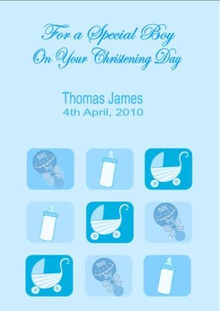 Personalised Boy Christening Card Design 4