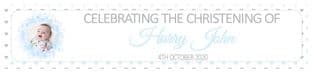 Personalised Boy Christening Flowers Border Banner