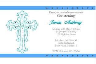 Personalised Boy Christening Invitations Design 7