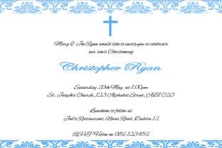 Personalised Boy Christening Invitations Design 8