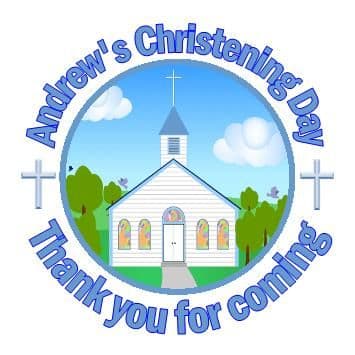 Personalised Boy Christening Sticker Design 1