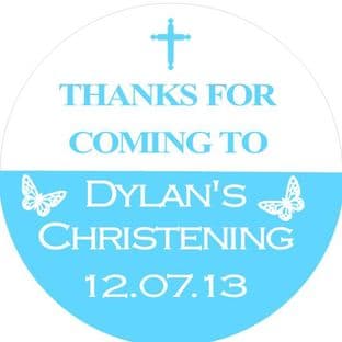 Personalised Boy Christening Sticker Design 10