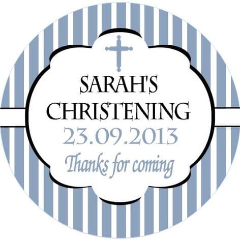 Personalised Boy Christening Sticker Design 3