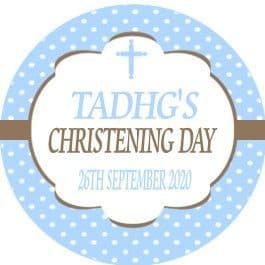 Personalised Boy Christening Sticker Design 4