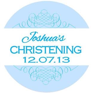 Personalised Boy Christening Sticker Design 7