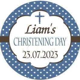 Personalised Boy Christening Sticker Design 8