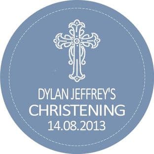 Personalised Boy Christening Sticker Design 9