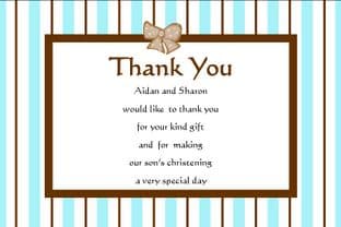Personalised Boy Christening Thank You Cards Design 2