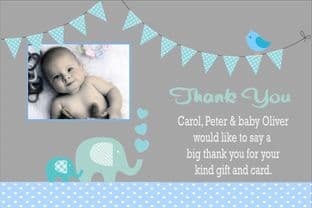 Personalised Boy Christening Thank You Cards Design 4