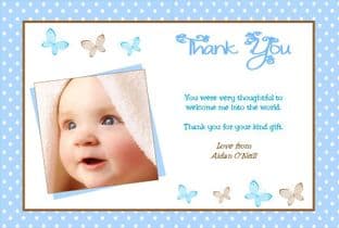 Personalised Boy Christening Thank You Cards Design 6