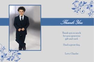Personalised Boy Communion OR Confirmation Photo Thank You Card Design 3