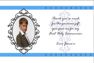 Personalised Boy Communion Thank You Card Design 2