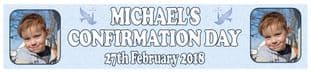 Personalised Boy Confirmation Photo Banner Design 2