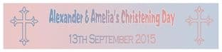 Personalised Boy Girl Twins Christening Banner