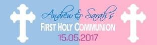 Personalised Boy Girl White Cross First Communion Banner
