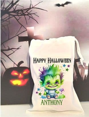Personalised Boy Monster Drawstring Treat Bag