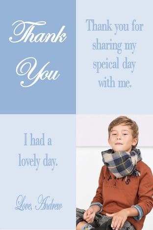 Personalised Boy Photo Confirmation OR Communion Thank You Card 2