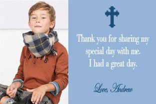 Personalised Boy Photo Confirmation OR Communion Thank You Card 3